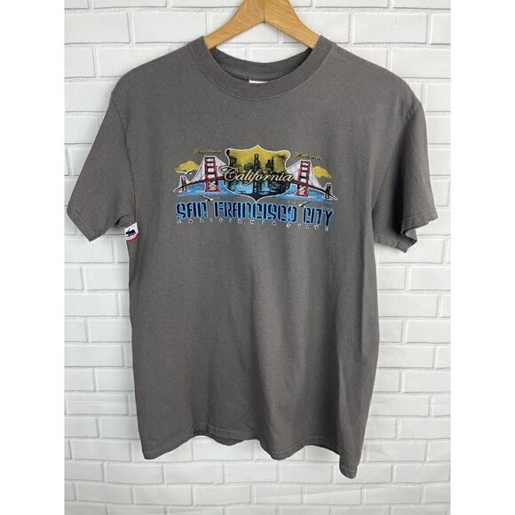 Gildan Gray San Francisco T Shirt Tee Top Men's Medium - Picture 1 of 12